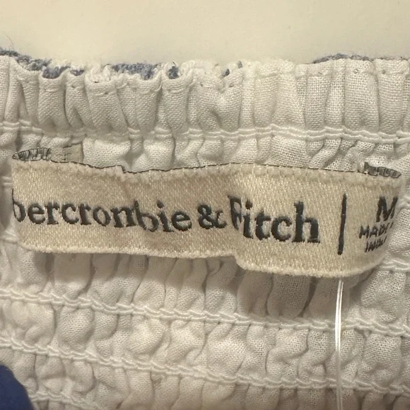 Abercrombie & Fitch Blue & White Print Linen Squareneck Sleeveless Dress NWT - Picture 4 of 6